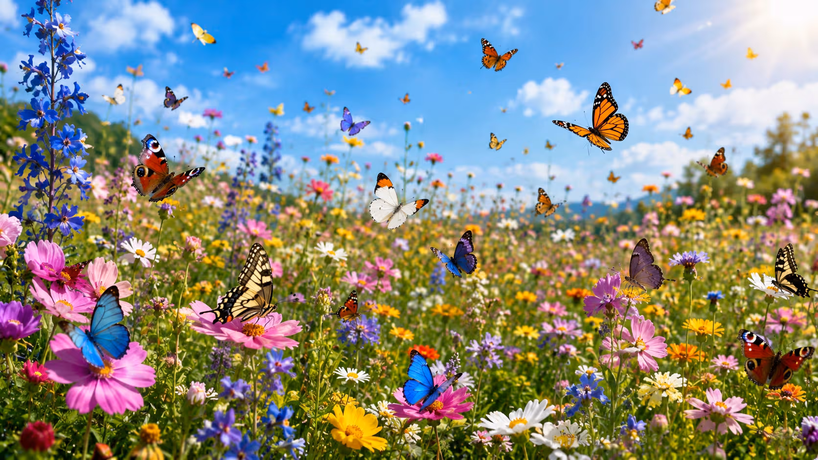 Une multitude de magnifiques papillons colorés